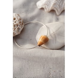 Jonc Mara B, Bracelet fait main argent massif et coquillage | Kléa